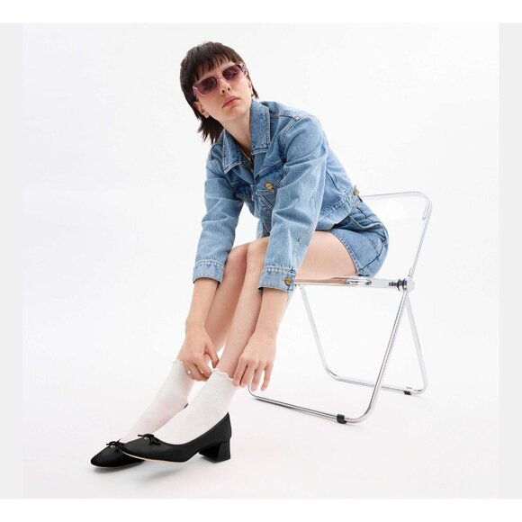 Coach Ava Ballet Pump Women Black Leather Slip on Walkable Block Heel - Picture 4 of 10